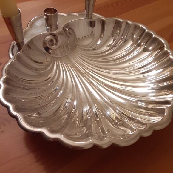 Vintage Clamshell Seashell Vintage Footed Tray Plate Dish - Picture 15 of 16
